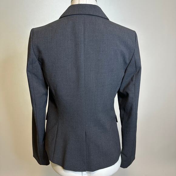 Calvin Klein Gray 2 Button Lined Blazer Jacket Lapel Collar Womens Size 4 Career - Picture 6 of 14